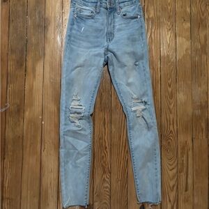 aeropostale Women's Distressed Light Blue Jeans